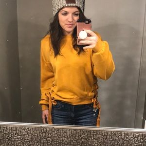 Mustard tie sweater